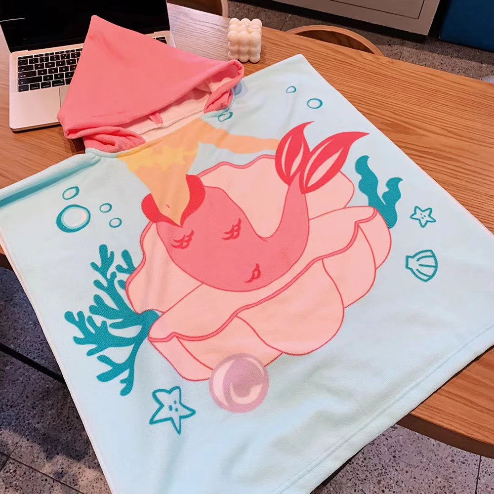 Toalla de playa con capucha para niños