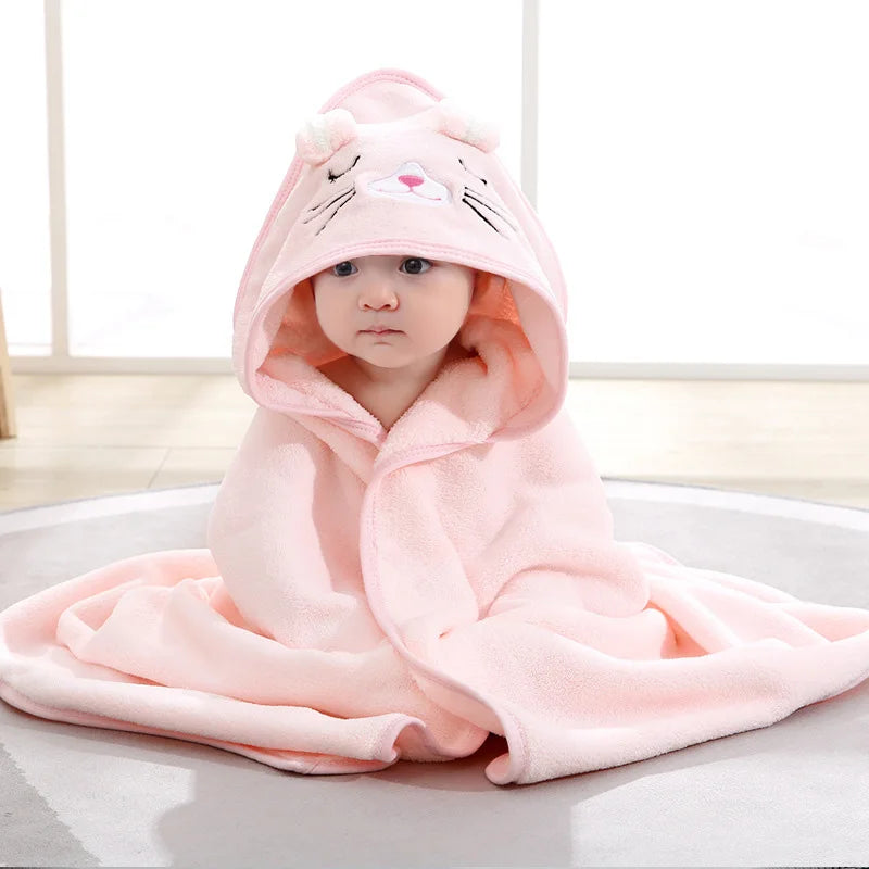 Toalla de baño para bebé con capucha