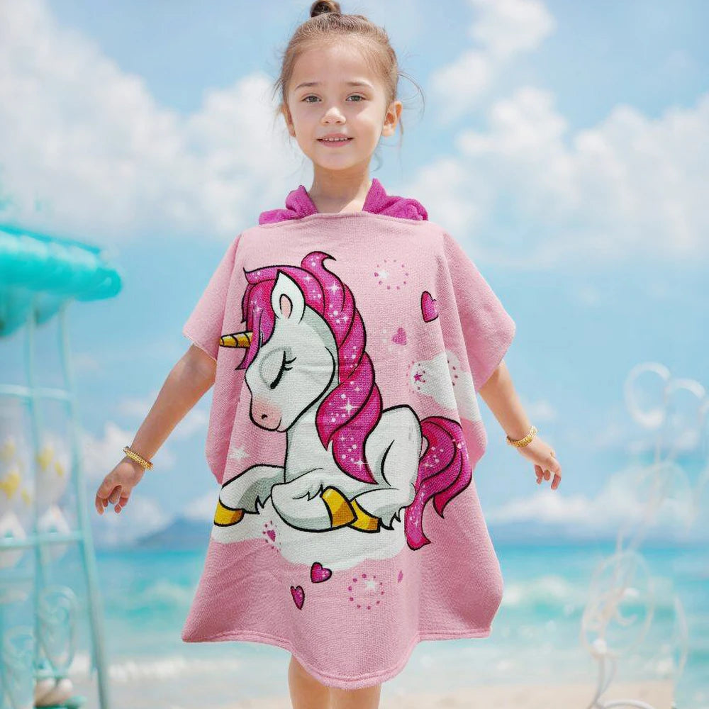 Toalla de playa con capucha para niños