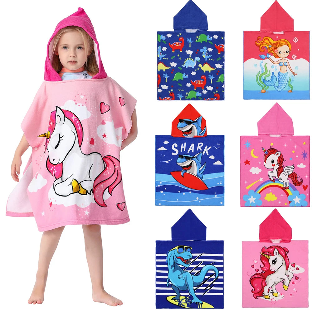 Toalla de playa con capucha para niños