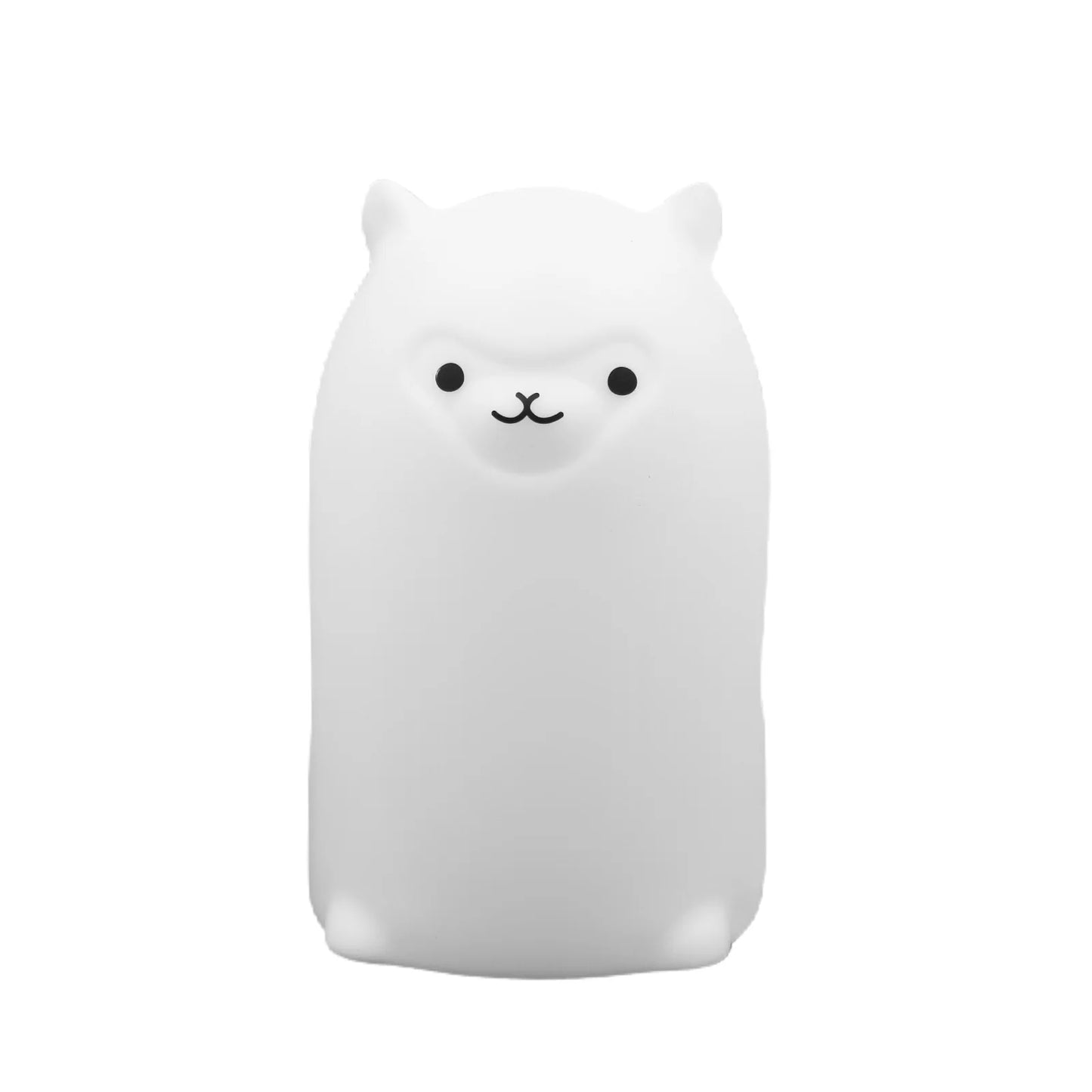 Luz nocturna LED de silicona con forma de alpaca