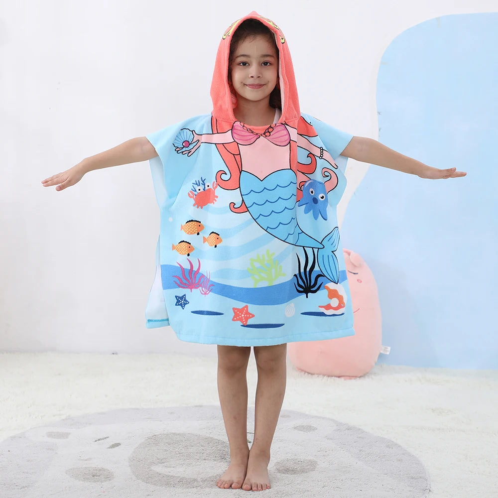 Toalla de playa con capucha para niños