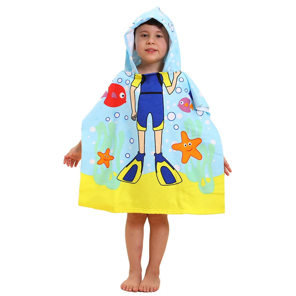 Toalla de playa con capucha para niños