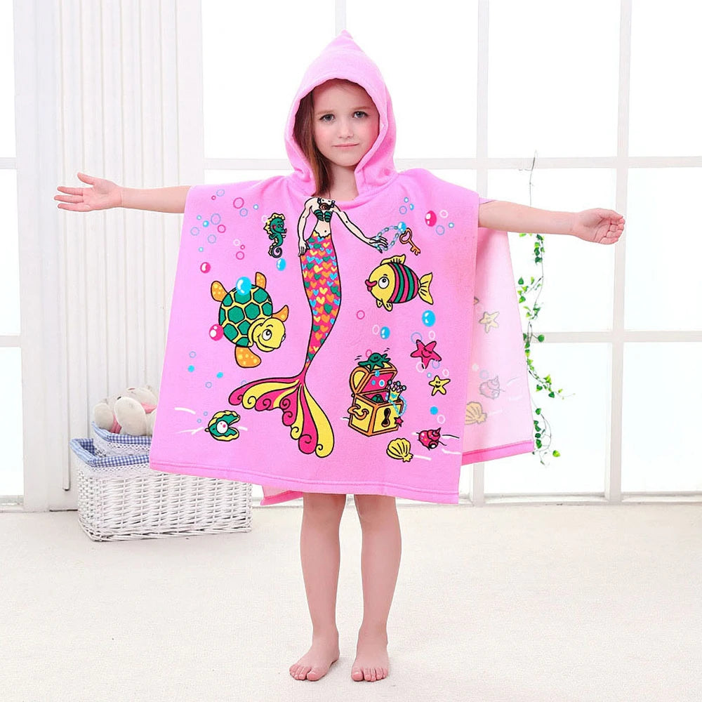 Toalla de playa con capucha para niños