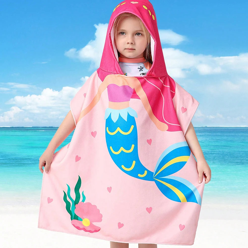 Toalla de playa con capucha para niños
