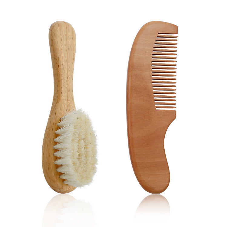 Set de cepillo y peine de madera para bebé