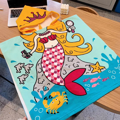 Toalla de playa con capucha para niños