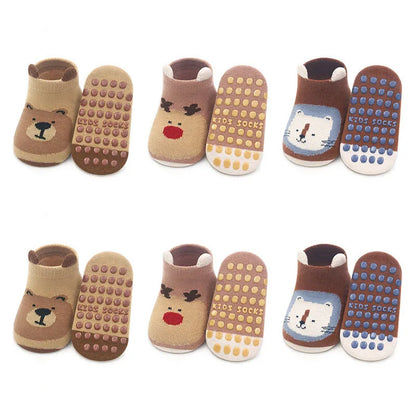 Calcetines antideslizantes infantiles con dibujos (pack de 6 pares)