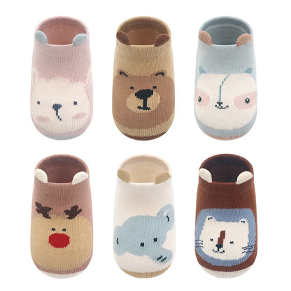 Calcetines antideslizantes infantiles con dibujos (pack de 6 pares)