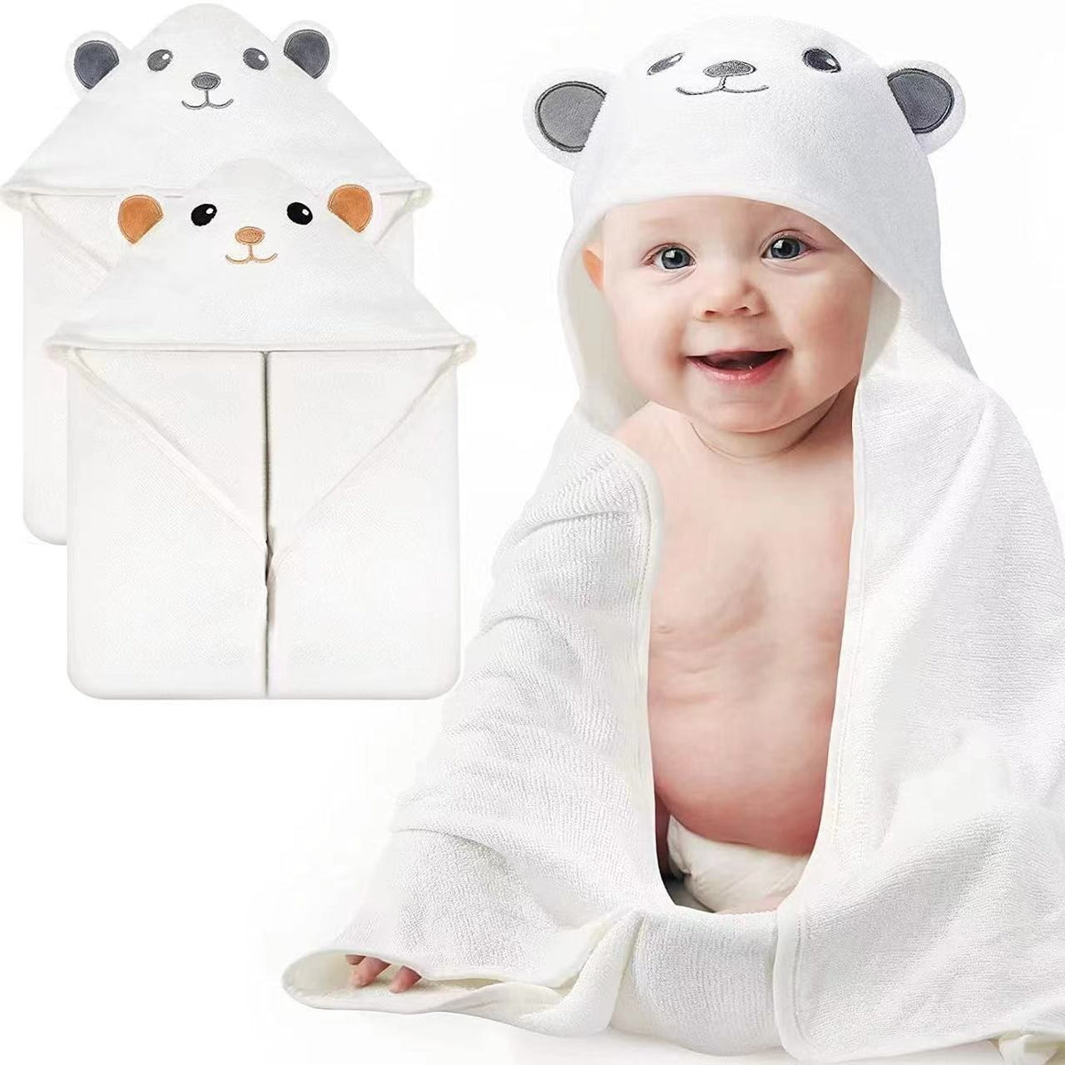 Toalla de baño con capucha de animales para bebé