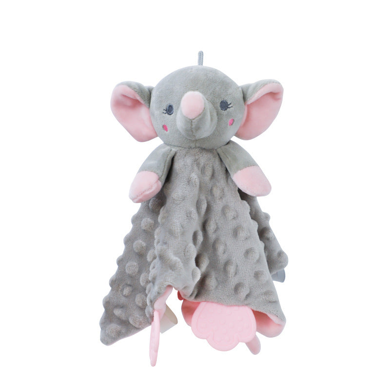 Toalla calmante con mordedor de silicona con forma de animal de dibujos animados