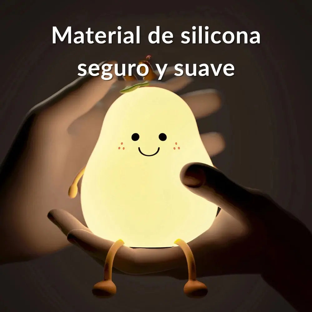 Luz nocturna LED de silicona con forma de pera
