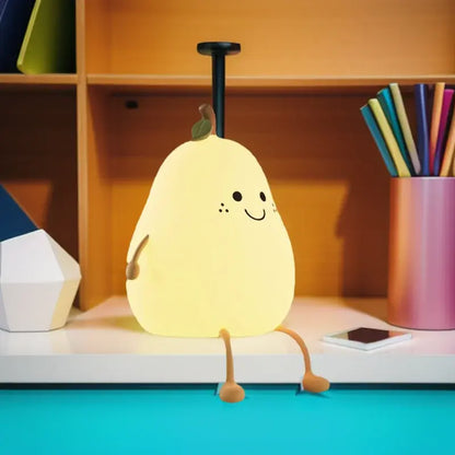 Luz nocturna LED de silicona con forma de pera