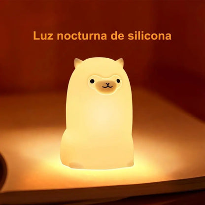 Luz nocturna LED de silicona con forma de alpaca