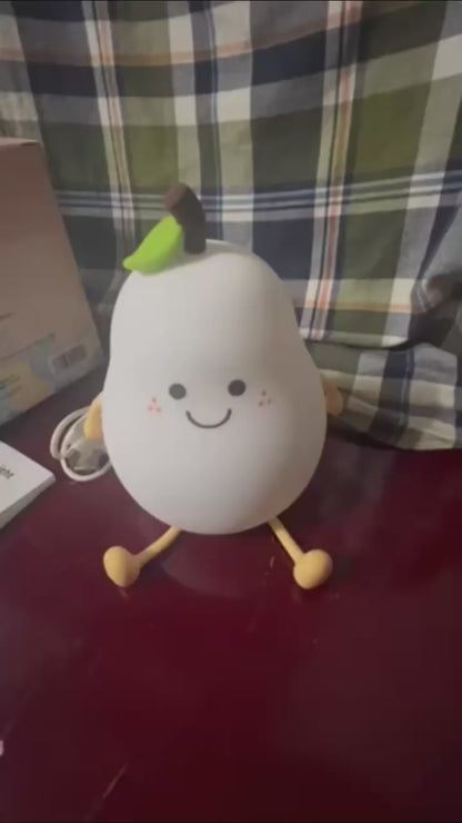 Luz nocturna LED de silicona con forma de pera