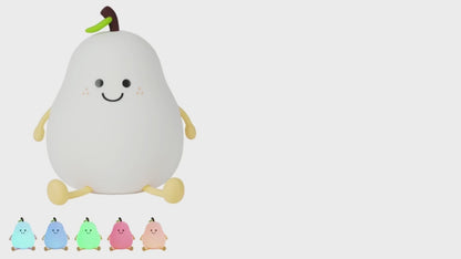 Luz nocturna LED de silicona con forma de pera