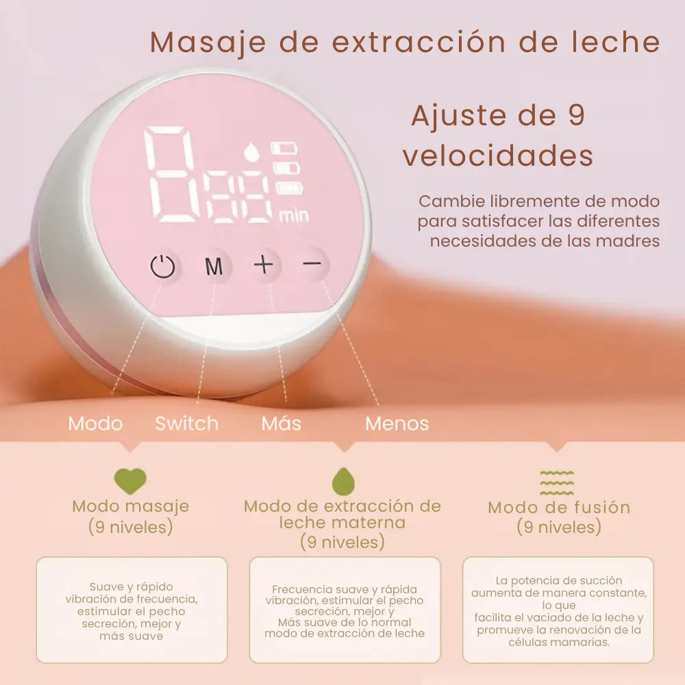 Sacaleches eléctrico inteligente con pantalla LED